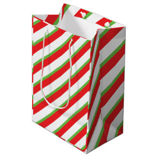 Mediana Bolsa de regalo de Navidades de patrón de líneas d