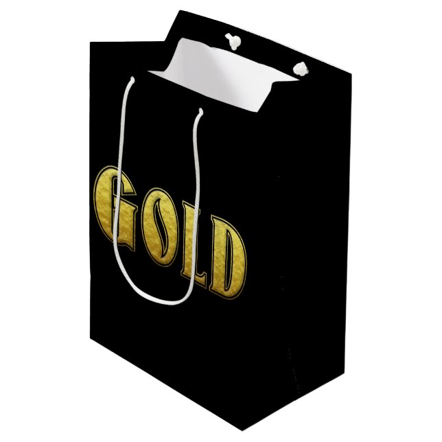 Mediana Bolsa de regalo de oro (Angulo Anverso)