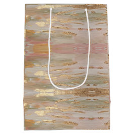 Mediana Bolsa de regalo de oro perlizado, Rosa, tonos de l