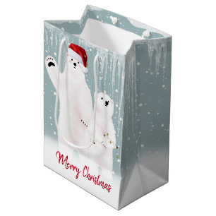 Mediana Bolsa de regalo de osos polares de Navidad