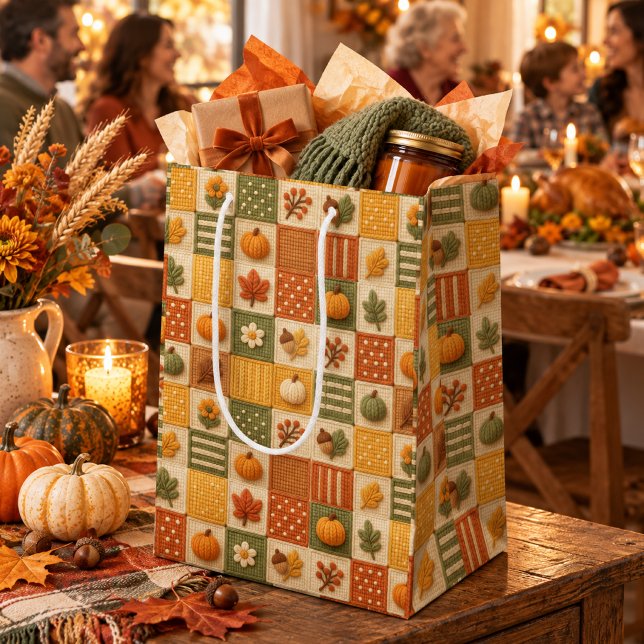 Mediana Bolsa de regalo de otoño rústico de patchwork de c (Subido por el creador)