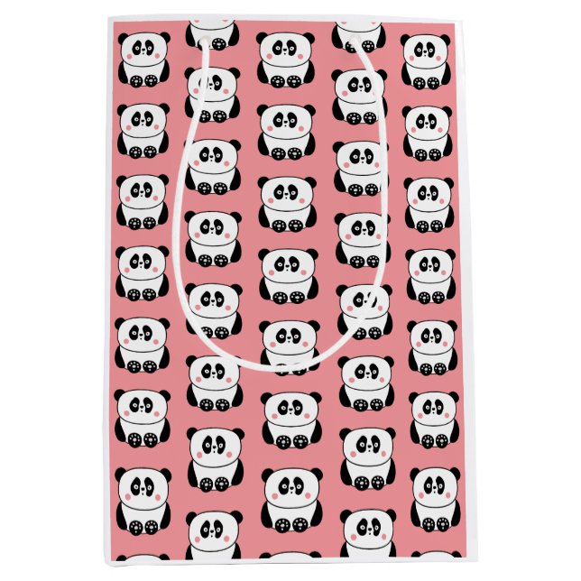 Mediana Bolsa de regalo de panda al estilo kawaii (Anverso)
