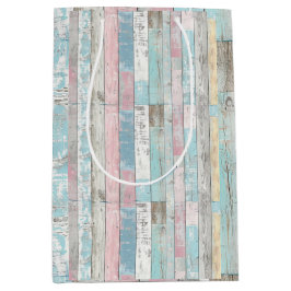 Mediana Bolsa de Regalo de Panel de Madera de Pastel Rústi