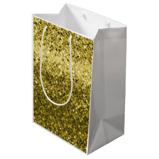 Mediana Bolsa de regalo de papel de aluminio dorado