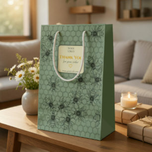 Mediana Bolsa de regalo de papel para negocios personaliza