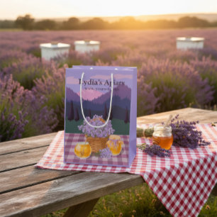 Mediana Bolsa de regalo de papel personalizada con miel y 