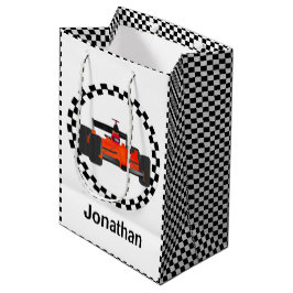 Mediana Bolsa de regalo de patrón de Carreras con control 
