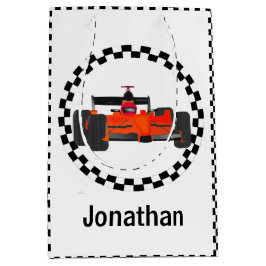 Mediana Bolsa de regalo de patrón de Carreras con control 