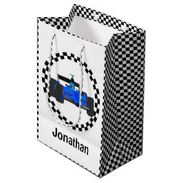 Mediana Bolsa de regalo de patrón de Carreras con control 