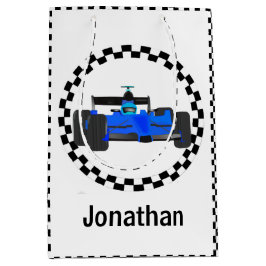 Mediana Bolsa de regalo de patrón de Carreras con control 