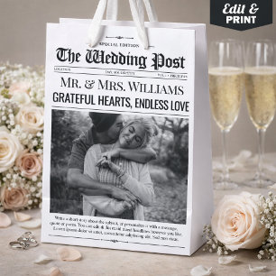Mediana Bolsa de regalo de periódico Boda Bags Favor de la