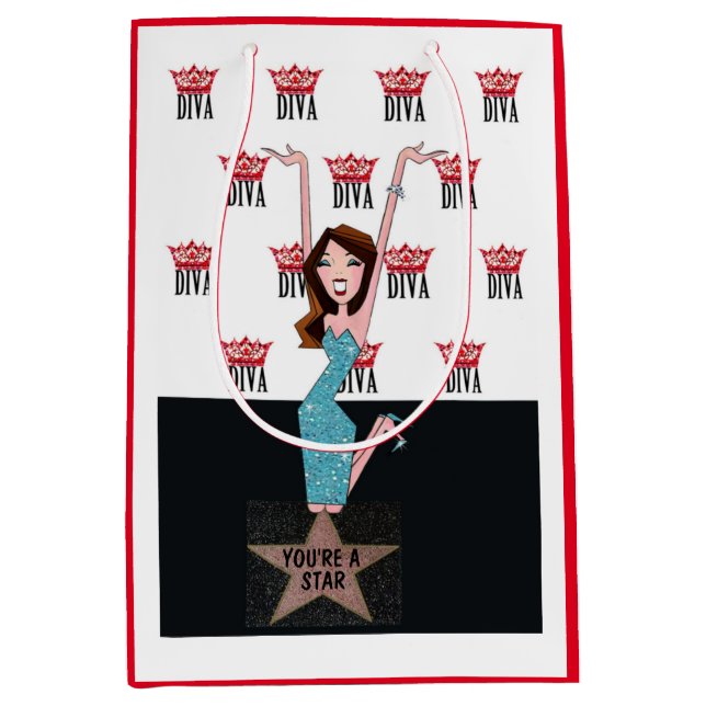 Mediana Bolsa de regalo de Personalioze DIVA (Anverso)