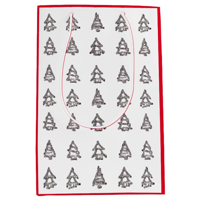 Mediana Bolsa de Regalo de Pine Tree para Navidades modern (Anverso)