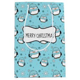 Mediana Bolsa de regalo de pingüino de invierno (Mediana)