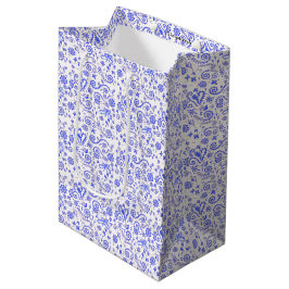 Mediana Bolsa de regalo de Pip azul y blanco