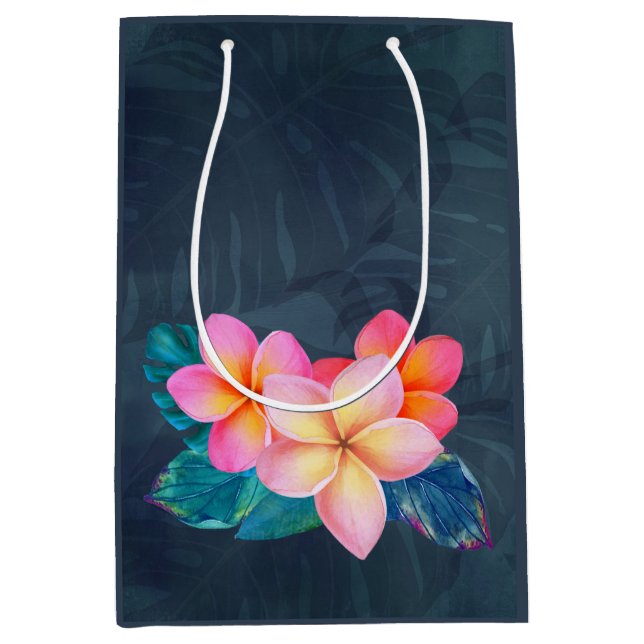 Mediana Bolsa de regalo de plumeria de Sunrise Hawaii (Anverso)