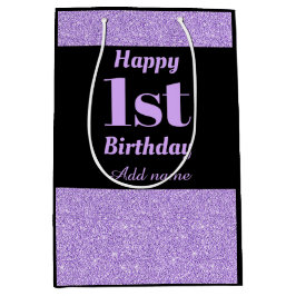 Mediana Bolsa de regalo de primer cumpleaños personalizada