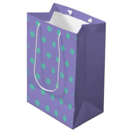 Mediana Bolsa de Regalo de Punto Polka (Lavender y Aqua)