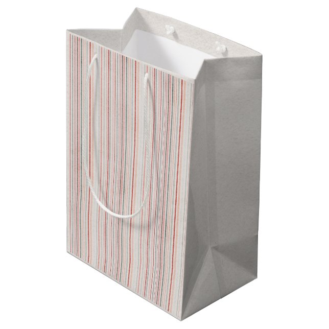 Mediana Bolsa de regalo de raya suave neutra (Angulo reverso)