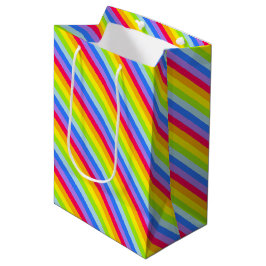 Mediana Bolsa de regalo de rayas de arco iris gráfico