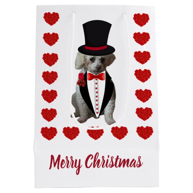 Mediana Bolsa de regalo de regalo de navidad (Reverso)