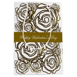 Mediana Bolsa de regalo de ‘Rosa Valentine audaz’ (de tama