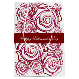 Mediana Bolsa de regalo de ‘Rosa Valentine audaz’ (mediana