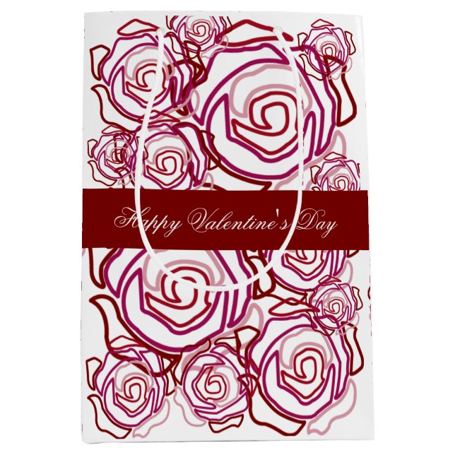 Mediana Bolsa de regalo de ‘Rosa Valentine audaz’ (mediana (Anverso)