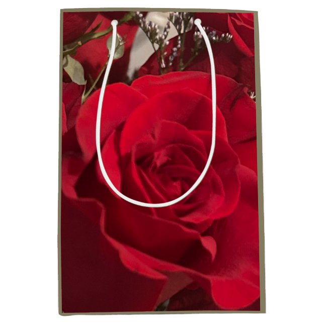 Mediana Bolsa de regalo de Roses Rojos (Anverso)