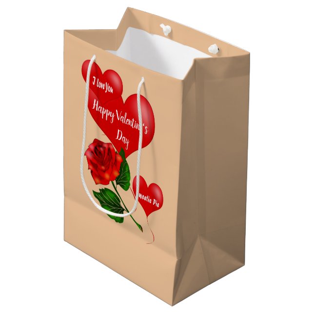 Mediana Bolsa de regalo de San Valentín (Angulo Anverso)