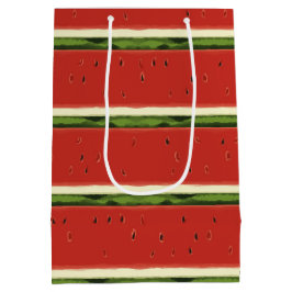 Mediana Bolsa de regalo de sandía acuarela rojo brillante