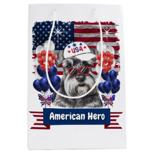 Mediana Bolsa de regalo de Schnauzer, héroe americano