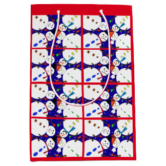 Mediana Bolsa de regalo de Snowman