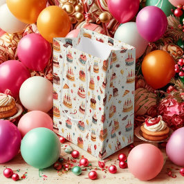Mediana Bolsa de regalo de tartas de cumpleaños lindas