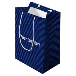 Mediana Bolsa de regalo de tela de falsa mezclilla azul co