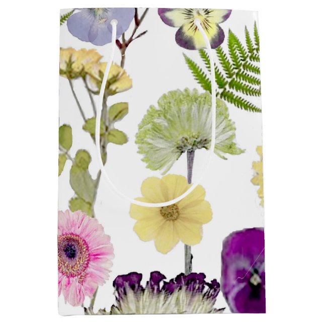 Mediana Bolsa de regalo de temática de flores silvestres (Anverso)