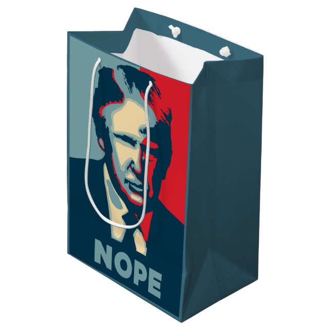 Mediana Bolsa de regalo de Trump Nope (Angulo Anverso)