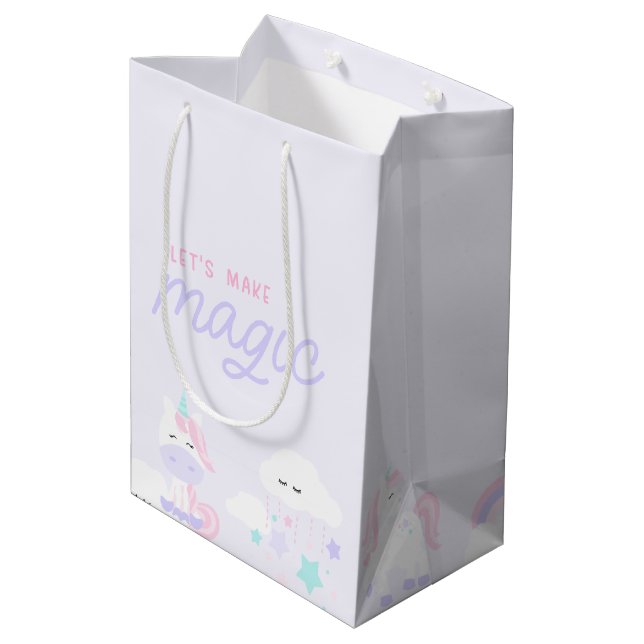Mediana Bolsa de regalo de Unicorn (Angulo reverso)