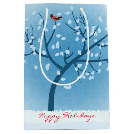 Mediana Bolsa de regalo de vacaciones de árbol de nieve