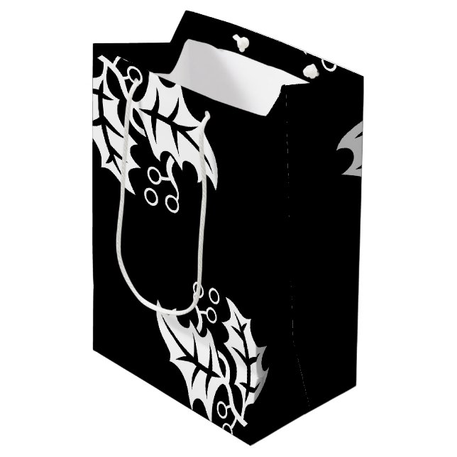 Mediana Bolsa de regalo de vacaciones-Holly (Angulo Anverso)