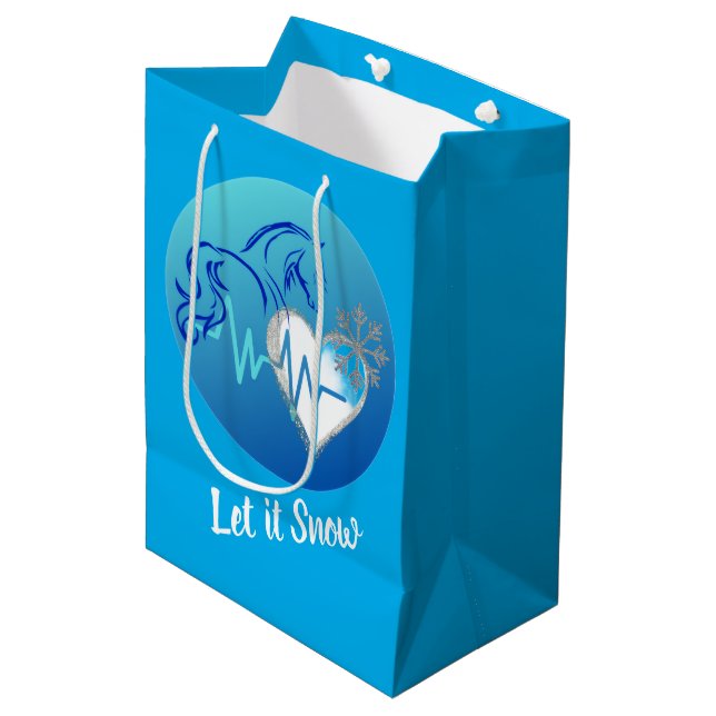 Mediana Bolsa de regalo ¡Deja que nieve! (Angulo Anverso)