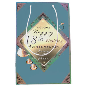 Mediana Bolsa de regalo del 18° aniversario del Boda