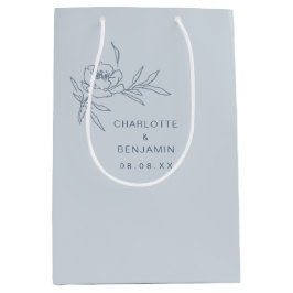 Mediana Bolsa de regalo del Boda floral azul