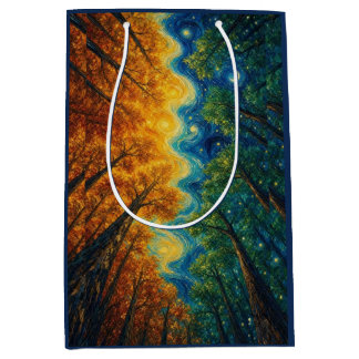 Mediana Bolsa de regalo del bosque otoñal colorido