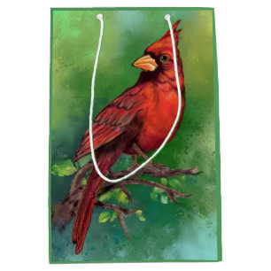 Mediana Bolsa de regalo del cardenal rojo del norte