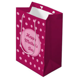 Mediana Bolsa de regalo del Día de la Madre Feliz (Magenta