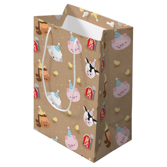 Mediana Bolsa de regalo del partido de cumpleaños de amigo (Angulo Anverso)