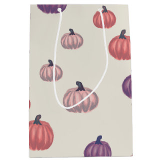 Mediana Bolsa de regalo del patrón de calabaza dibujado a