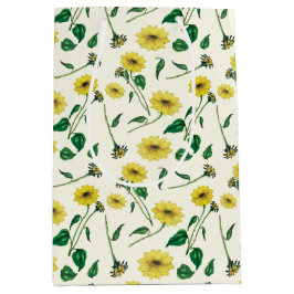 Mediana Bolsa de regalo del patrón girasol de color agua