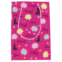 Bolsa de regalo | Diseño floral de loto de empoder